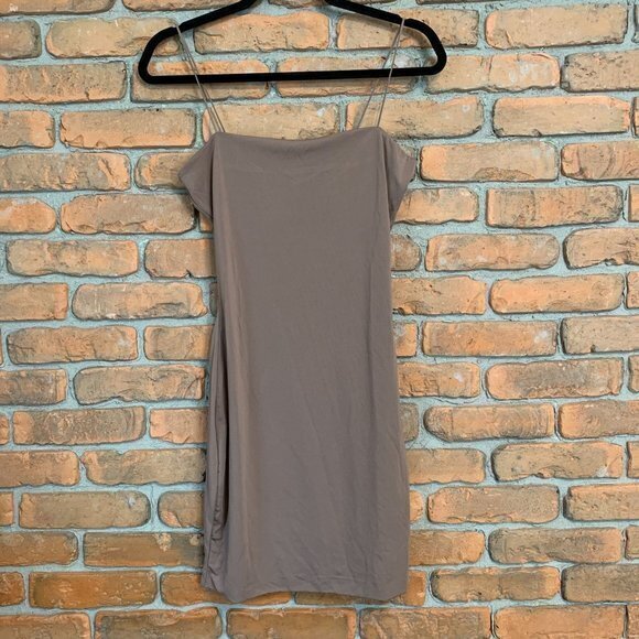 Love Tree Spaghetti Strap Bodycon Mini‎ Dress Brown - Size M - Picture 1 of 4